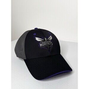 Charlotte Hornets Hat Black & Grey Adjustable NBA One Size Embroidered Logo